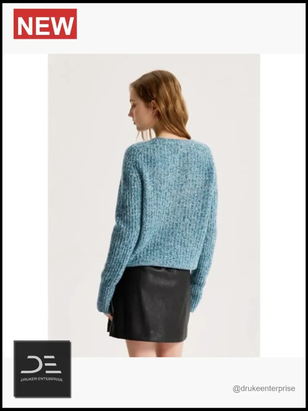Marled Cashmere Loose Ribbed Hollow Out Pullover Sweater